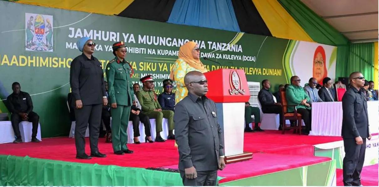 President Samia Suluhu Hassan addressing the National World Drug Day Commemoration as Guest of Honor