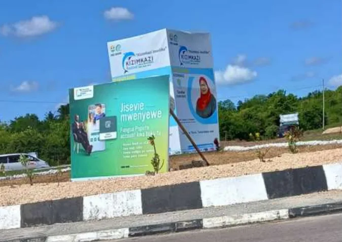 TCB branded roundabout structure at the Kizimkazi Festival, Zanzibar