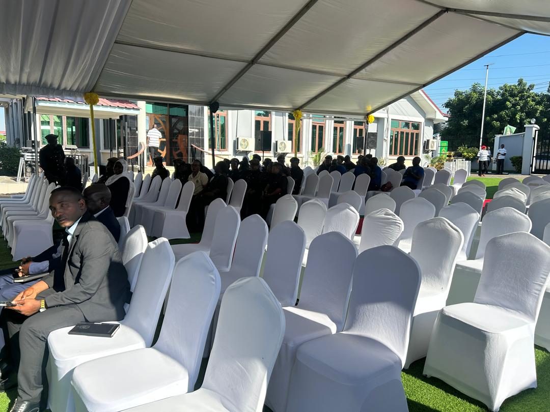 Guests seated under the tented venue ahead of the TCB TPS SACCOS ATM card launch