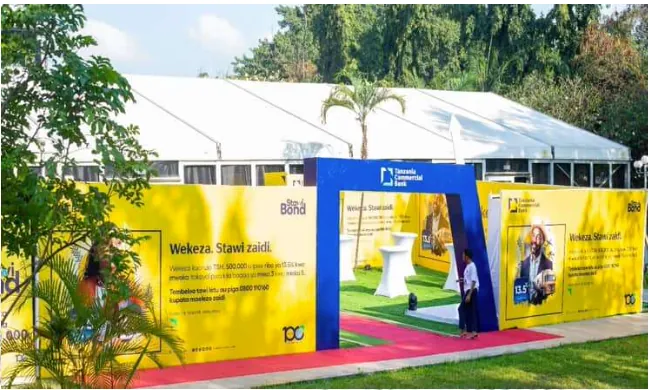 TCB Stawi Bond Launch, Outdoor branded reception area at Serena Hotel